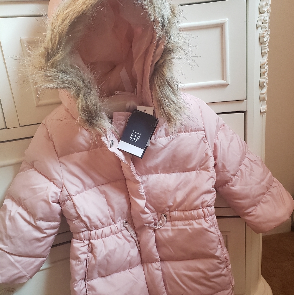 GAP baby girl long puffer coat 18-24 months.